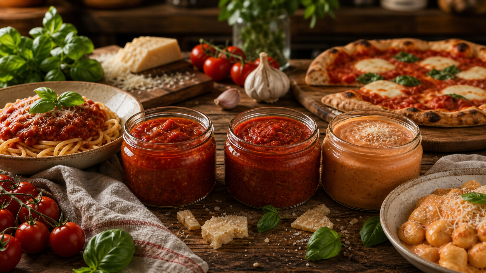Molhos de tomate e massas artesanais